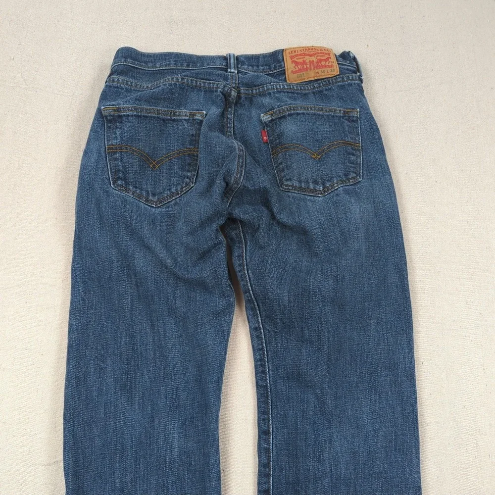 Levis 501 Jeans Mens 30x30 Blue Button‎ Fly Casual Classic American Western